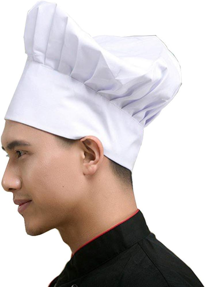 Hyzrz Chef Hat Adult Adjustable Elastic Baker Kitchen Cooking Chef Cap - Image 4